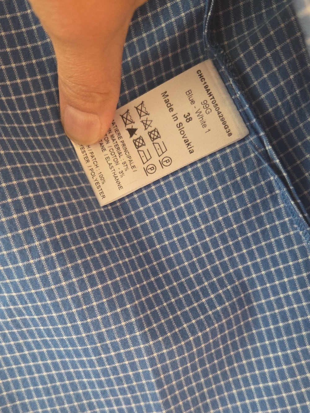 Chloé Blue Check Lace-Shoulder Shirt Size 38/4 - Picture 4 of 5